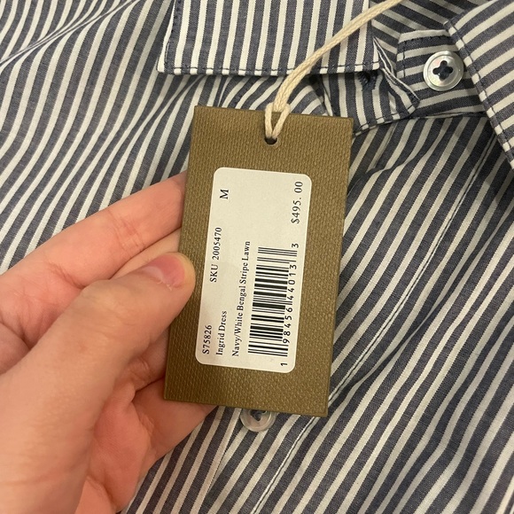 Ann Mashburn wrap blue and white maxi wrap dress in cotton - Picture 4 of 5